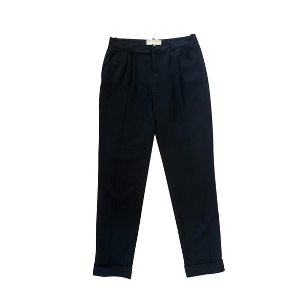 Women 2 Joie Black Bright Rose Anderson B Tapered Pants Trousers Slacks Cuffed - Picture 1 of 6